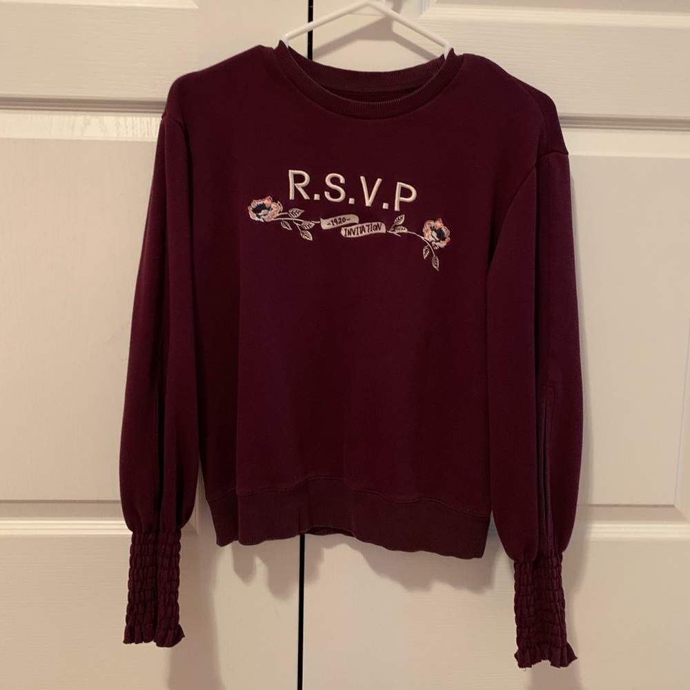 Peace bird | Dark red sweatshirt (size:S)